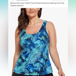 Fullfitall Women Plus Size Tankini Top Printed Swimwear Tank Top(No Bottom)